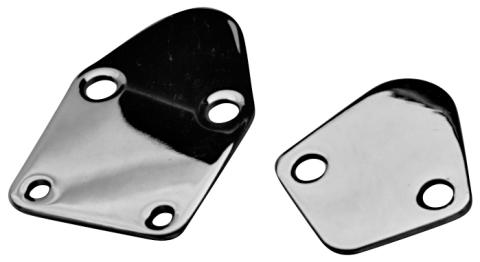 Fuel Pump Block-Off Plate Chrome Fits BB Chevy, Ford 289-302 and SB Chrysler Proform