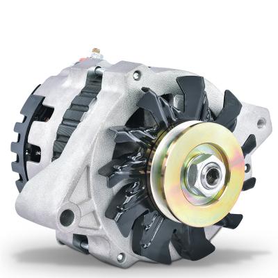 CS130 Alternator 160 AMP Satin Finish 1-Wire GM CS130 Style w/ Internal Regulator, V-Pully, and External Fan Proform