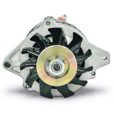 CS130 Alternator 160 AMP Satin Finish 1-Wire GM CS130 Style w/ Internal Regulator, V-Pully, and External Fan Proform