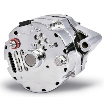 Ford 100 AMP Alternator Chrome Finish 1-Wire GM 10si Style w/ Internal Regulator, V-Pully, and External Fan Proform