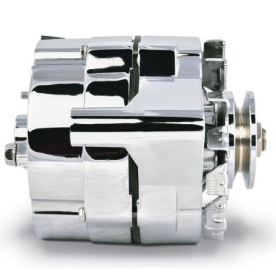 Ford 100 AMP Alternator Chrome Finish 1-Wire GM 10si Style w/ Internal Regulator, V-Pully, and External Fan Proform