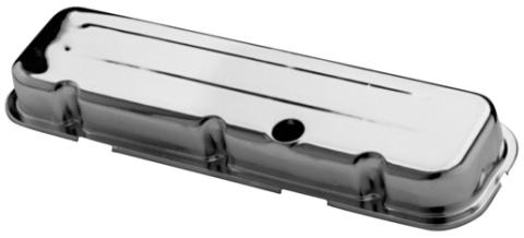 Engine Valve Covers Stamped Steel Short Chrome w/Baffles Fits BB Chevy No Logos Proform