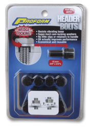 Wedge-Locking Header Bolts Hex Head 3/8 Diameter X 3/4 Inch Black Oxide 12 Pcs Proform