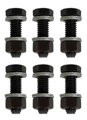 Wedge-Locking Collector Bolts And Nuts 3/8 Diameter X 1.25 Inch Black Finish 6 Pcs Proform