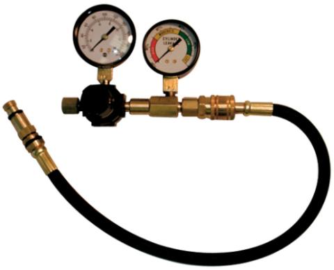 Leakdown Tester Kit Dual Gauge 14mm and 18mm Spark Plug Hole Adapters White Dial Faces Proform