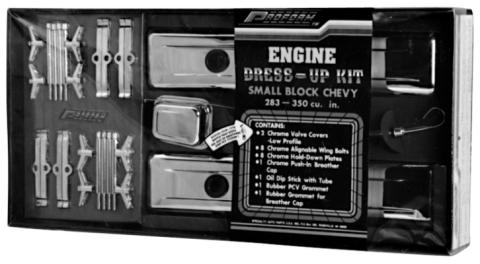 Engine Dress-Up Kit Chrome without Logos Fits SB Block Chevy Engines Stock Chrome Proform