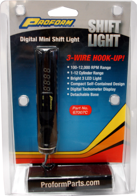 RPM Shift Light StAnd Alone Adjustable Model LED Light Digital 3-Wire Hookup Proform