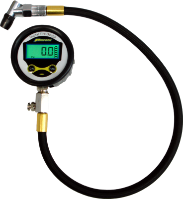 Digital Tire Pressure Gauge 0-60 PSI Range 0.1 PSI Increments Backlit Screen Single Bleed Button 360 Degree Swivel Air Chuck Fitting Proform