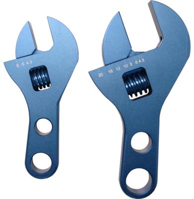 Adjustable AN Fitting Wrench Set Aluminum Compact Stubby Design Blue Anodized Proform