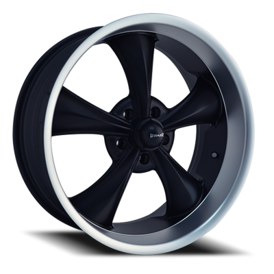 Ridler Wheels Aluminum Wheels 695 MB 22x10.5 Matte Black Machined Lip 5 On 115 Bolt Pattern 18 Offset