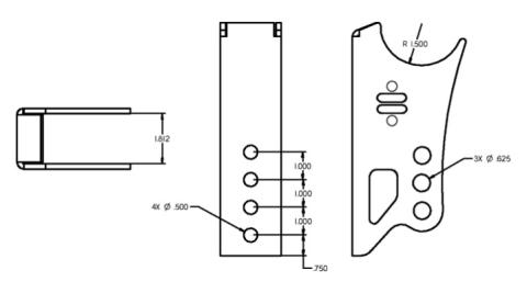 Weld-On Axle Bracket For Ridetech Bolt-On 4-Link Ridetech