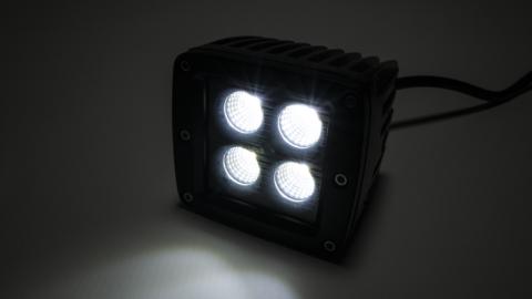 2.0 Inch Square Cree LED Flood Cube Light Single Unit Black Series Amber/White Includes Hardware, Harness Sold Separately Southern Truck Lifts