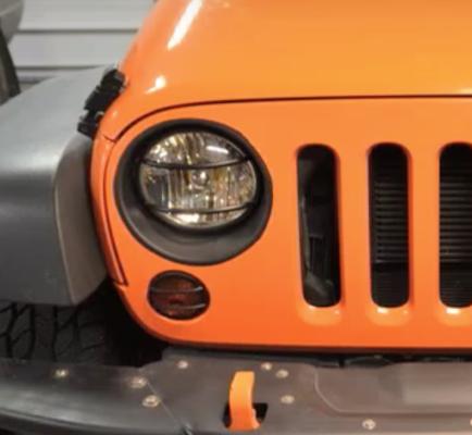 Jeep JK Front Marker Covers Pair 07-18 Wrangler JK Textured Black Kentrol