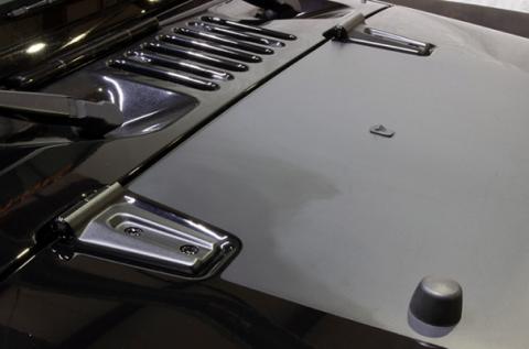 Jeep JK Hood Hinge Overlays Pair 07-18 Wrangler JK Textured Black Kentrol