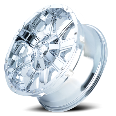 Mayhem Offroad Wheels Chaos 8030 CH 20x9 Chrome -12 Off Set 5 Lug 4.53 BSM 87 Bore 135 Bolt Circle Cast Aluminum