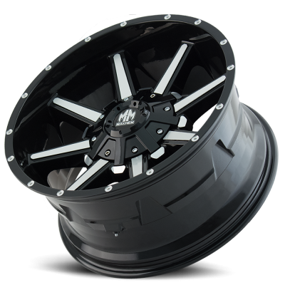Mayhem Offroad Wheels Arsenal 8104 GB 18x9 Machined Face Gloss Black -12 Off Set 5 Lug 4.53 BSM 110 Bore Cast Aluminum