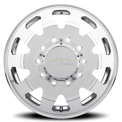 Mayhem Dually Wheels Challenger 8181 PO 22x8.25 Front Dually Polished 169 Off Set 10 Lug 11.28 BSM 170.1 Bore Cast Aluminum