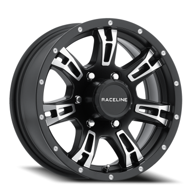 Aluminum Wheels 16x6 Arsenal Trailer 840 Machined Face Matte Black 0 Offset 6 on 139.7 Bolt Pattern 107.95 Bore Raceline