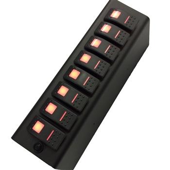 Add On Red LED 8-Switch Panel for 09-18 Jeep Wrangler JK (for SourceSE)