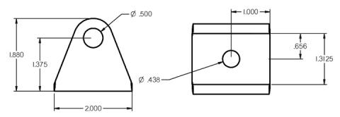 Shock Bracket Powder Coat Black Ridetech