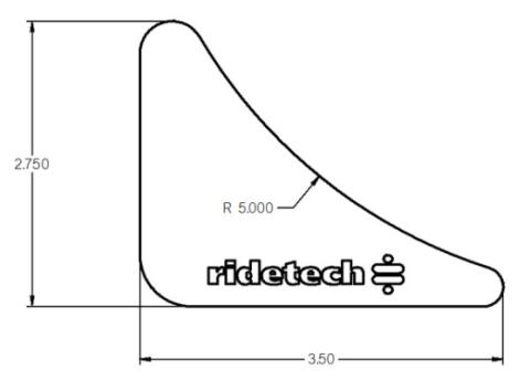 Gusset 2.75 Inch X 3.5 Inch Uncoated 1/8 Inch Mild Steel Ridetech