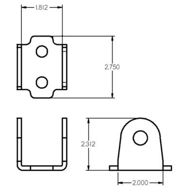 Bolt-On Panhard Bar Frame Bracket Powder Coated Black Ridetech