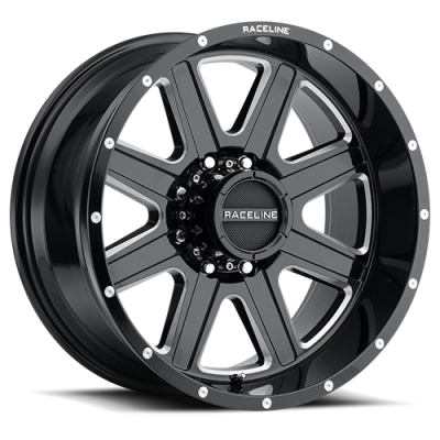Aluminum Wheels 16x8 Hostage 940M Milled Gloss Black 0 Offset 5 on 114.3 Bolt Pattern 78.1 Bore Raceline