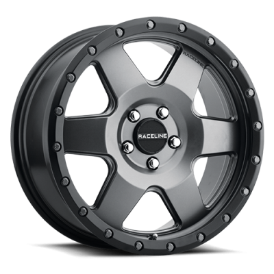 Aluminum Wheels 18x9 Boost 946G Satin Gunmetal Gray 6 Spoke -12 Offset 5 on 127 Bolt Pattern 83.82 Bore Raceline