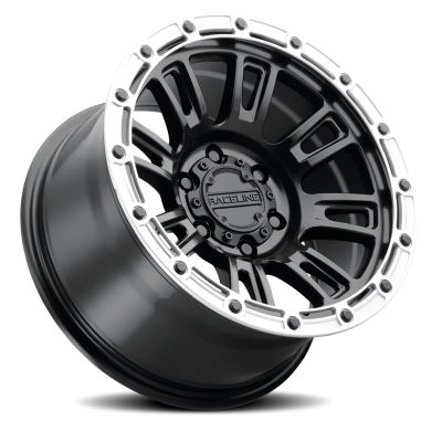 Aluminum Wheels 17x8.5 Compass 956BS Satin Black Silver Ring 0 Offset 5 on 127 Bolt Pattern 78.1 Bore Raceline