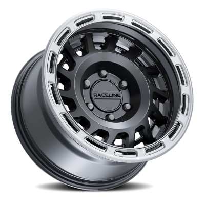 Aluminum Wheels 17x8.5 Halo 957BS Satin Black Silver Ring 0 Offset 5 on 127 Bolt Pattern 78.1 Bore Raceline