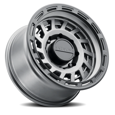 Aluminum Wheels 17x8.5 Halo 957GB Gunmetal Gray Black Ring 0 Offset 5 on 127 Bolt Pattern 78.1 Bore Raceline