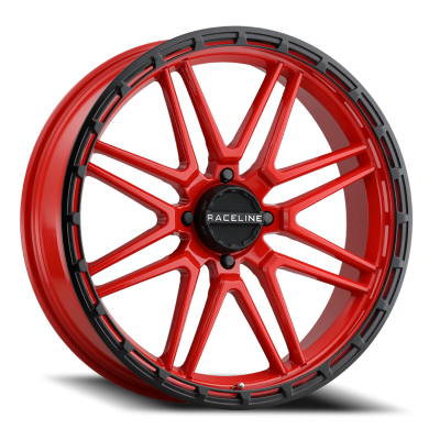 Aluminum Wheels 22x7 Krank XL UTV A11R Red Satin Black Bead Ring 0 Offset 4 on 137 Bolt Pattern 110.18 Bore Raceline