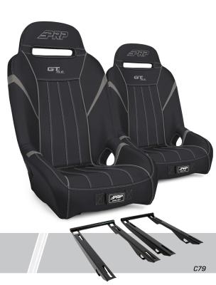 GT/S.E. Suspension Seats Kit for Polaris RZR PRO XP PRO R Turbo R Pair Black & Gray PRP Seats