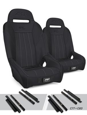 GT/S.E. Suspension Seats Kit for Polaris General RZR S 900 900 Trail Trail XP 1000 Turbo Turbo S RS1 Pair Black PRP Seats