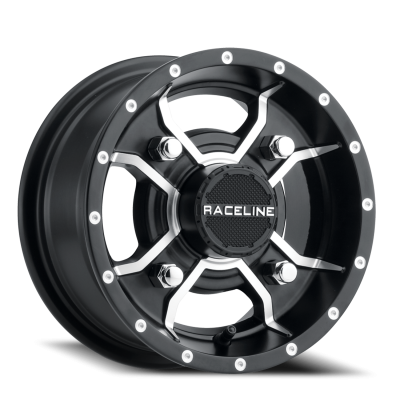Aluminum Wheels 15x7 Mamba UTV A77 Machined Spokes Satin Black 10 Offset 4 on 110 Bolt Pattern Raceline