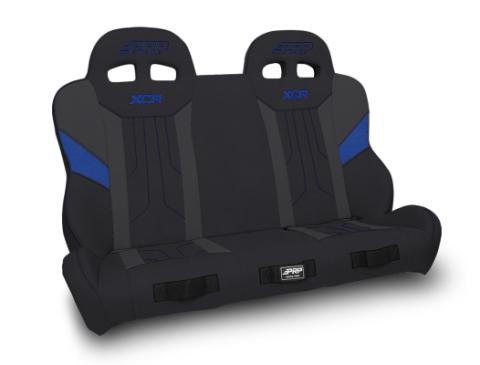 XCR Quick Release Rear Suspension Bench Seat for Polaris RZR PRO XP4 PRO R4 Turbo R4 Black and Blue PRP Seats