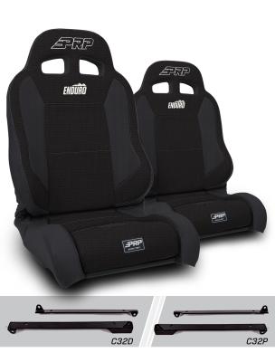 Enduro Elite Suspension Seat Trek Edition Kit for Jeep Wrangler CJ7/YJ Pair Black PRP Seats