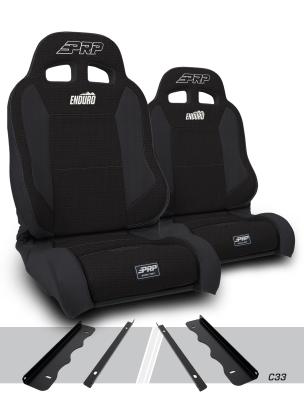 Enduro Elite Suspension Seat Trek Edition Kit for 95-01 Jeep Cherokee XJ Pair Black PRP Seats