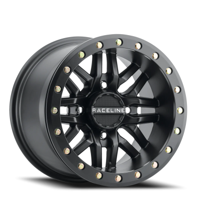 Aluminum Wheels 15x10 Ryno Beadlock UTV A91B Machined Face Satin Black 0 Offset 4 on 110 Bolt Pattern 90 Bore Raceline