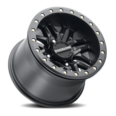 Aluminum Wheels 15x7 Ryno Beadlock UTV A91B Machined Face Satin Black 10 Offset 4 on 137 Bolt Pattern 113.9 Bore Raceline