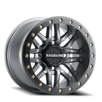 Aluminum Wheels 15x7 Ryno Beadlock UTV A91G Matte Dark Gunmetal Grey 10 Offset 4 on 137 Bolt Pattern 113.9 Bore Raceline