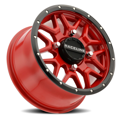 Aluminum Wheels 15x7 Krank Simulated Beadlock UTV A94R Red 10 Offset 4 on 137 Bolt Pattern Raceline