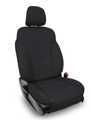 Front Seat Covers for 2013-2017 Subaru Crosstrek Pair Black with Red Stitch PRP Seats