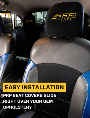 Front Seat Covers for 2013-2017 Subaru Crosstrek Pair Black with Red Stitch PRP Seats