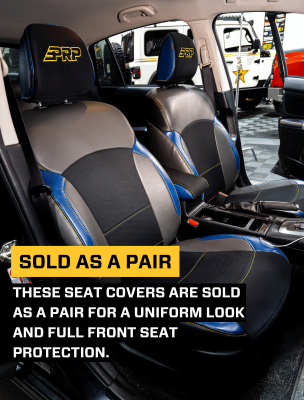 Front Seat Covers for 2013-2017 Subaru Crosstrek Pair Black with Red Stitch PRP Seats