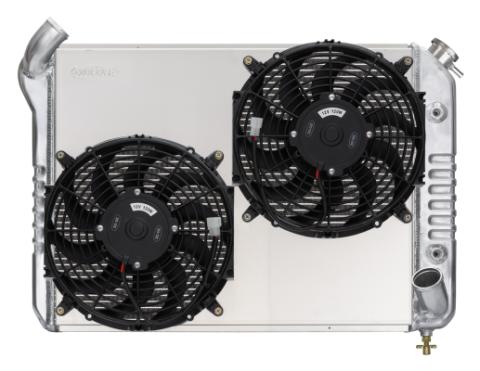 66-68 Corvette Big Block Aluminum Radiator Dual 12 Inch Fan Kit Cold Case Radiators