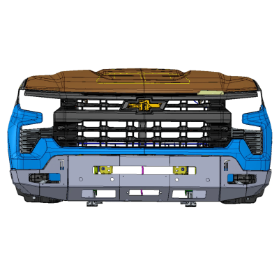 22-24 Chevrolet Silverado 1500 Octane Front Winch Bumper No Parking Sensors Chassis Unlimited