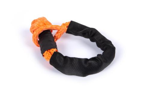 Soft Shackle 22 Inch 1/2 Diameter Black/Orange Nylon Braid CrawlTek