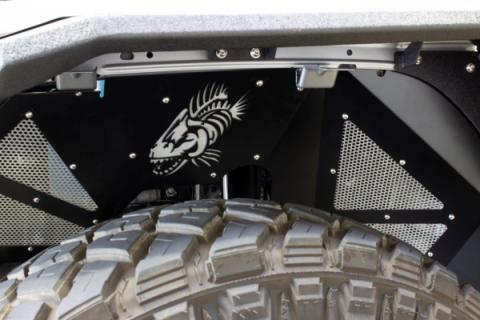 Jeep JL Inner Fenders For 18-Current Wrangler JL,  2020-Current JT Gladiator Front Pair Aluminum Black Powdercoat Fishbone Offroad