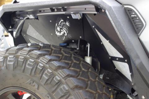 Jeep JL Inner Fenders For 18-Current Wrangler JL Front/Rear Set of 4 Aluminum Black Powdercoat Fishbone Offroad